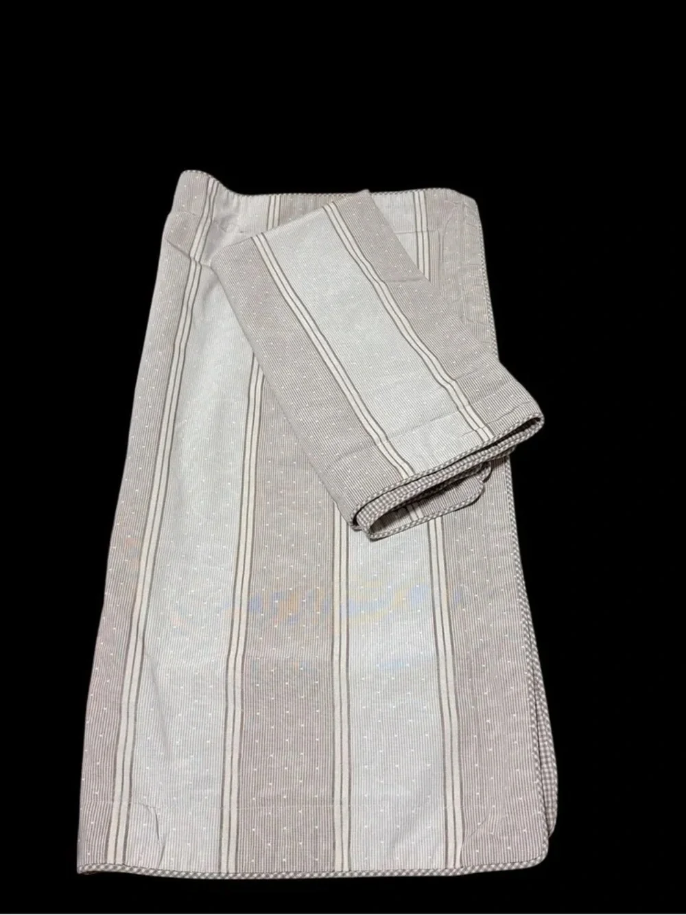 Striped Neutral Table Runner or Fabric - Taupe and Cream